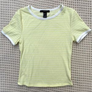 Forever21 yellow stripe tee size S